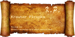 Kreuter Piroska névjegykártya